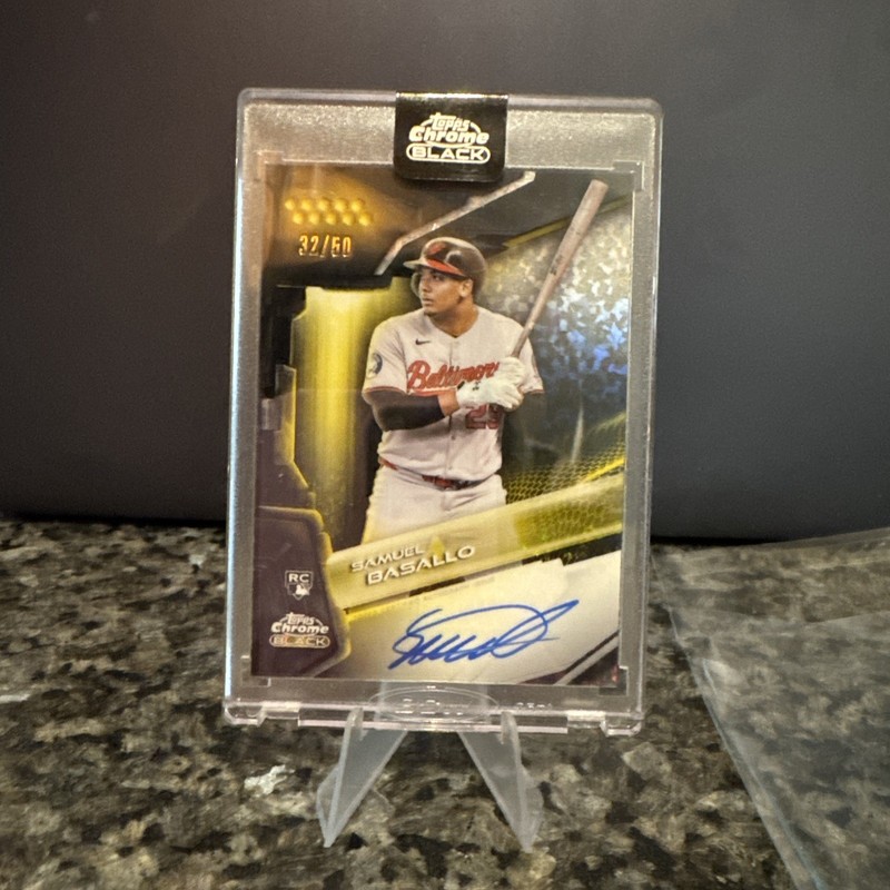 Samuel Basallo Topps Chrome Black Gold /50 Auto RC