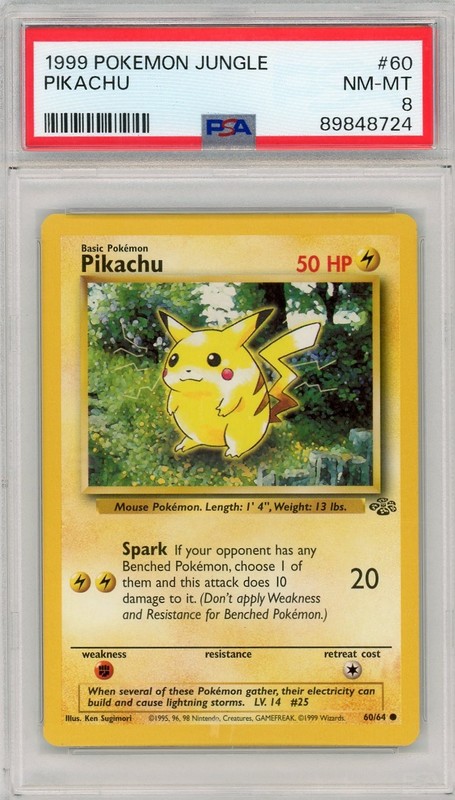 1999 POKEMON JUNGLE #60 PIKACHU PSA 8