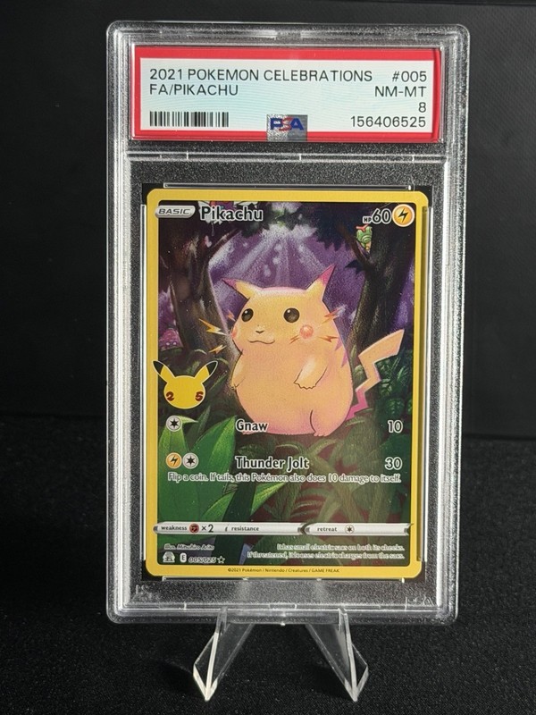 2021 POKEMON CELEBRATIONS #005 FULL ART/PIKACHU PSA 8