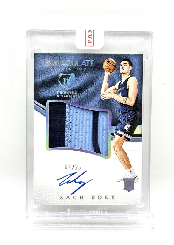 Zach Edey 2024-25 Immaculate Rookie Auto Patch Relic Jersey RPA /25 Grizzlies