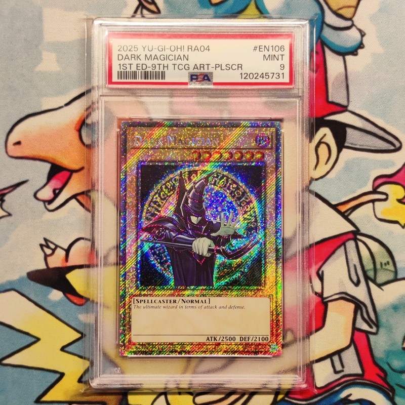 Yu-gi-oh! Stampede Dark Magician 9th Art RA04-EN106 Platinum Secret PSA 9 