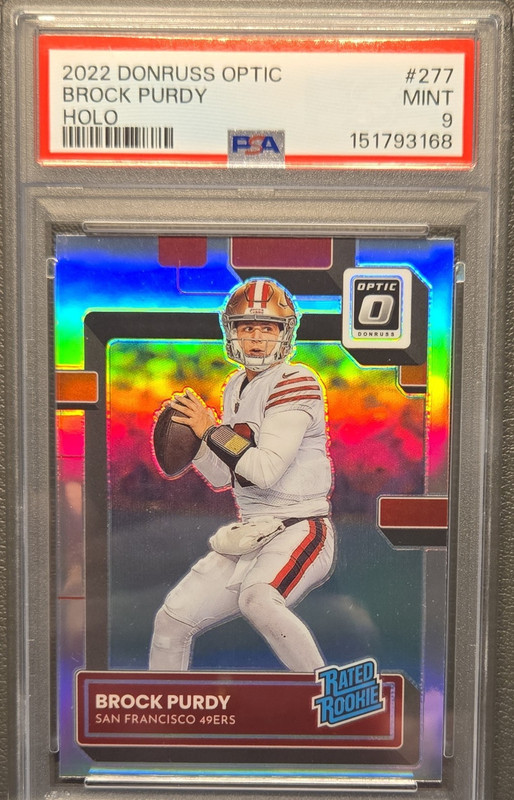 Panini 2022 Donruss Optic Rated Rookie Brock Purdy #277 Holo Prizm PSA 9