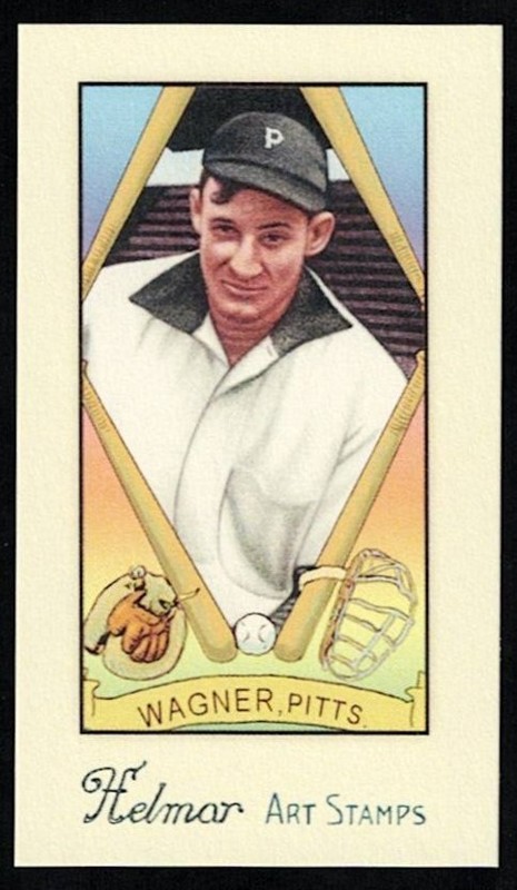 HONUS WAGNER - Rare HELMAR Art Stamp UNPERFORATED PROOF 1.5" x 2.5" Card