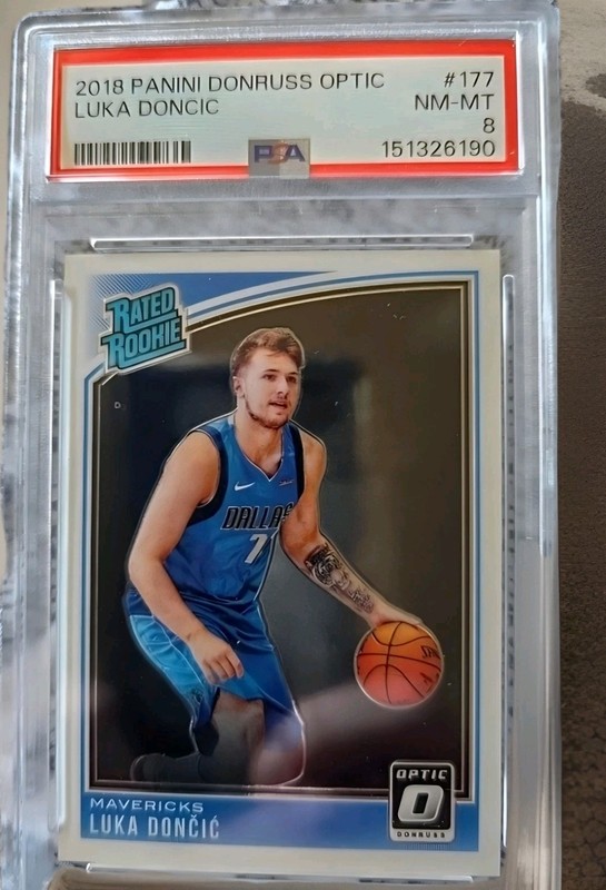 Luka Doncic Rookie 2018-19 Donruss Optic Rated Rookie #177 PSA 8 Dallas LA 