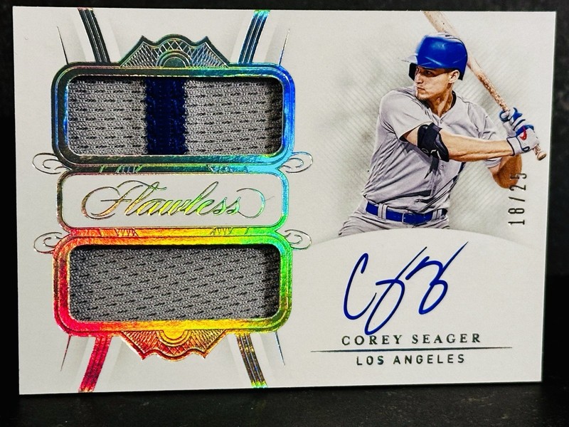 💎2020 Panini Flawless Baseball Dual Silver Patch Auto #DPA-CS Corey Seager /25⚾