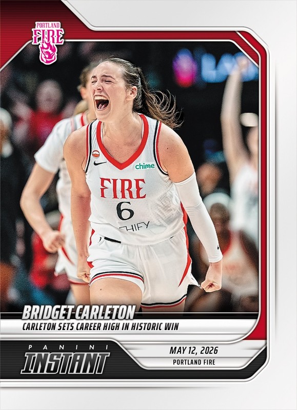 Bridget Carleton 2026 Panini Instant WNBA #51 Portland Fire Presale