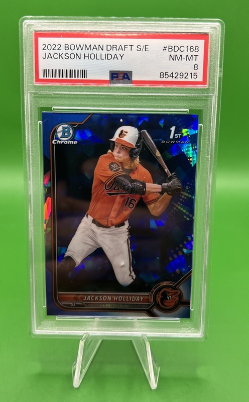 2022 Bowman Draft Chrome Jackson Holliday 1st Bowman #BDC168 PSA 8 NM-MT Orioles