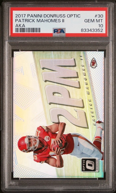 2017 Panini Donruss Optic #30 Patrick Mahomes II RC AKA Rookie Prizm PSA 10