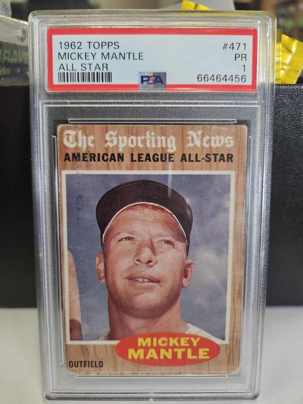 1962 TOPPS MICKEY MANTLE ALL STAR #471 PSA 1