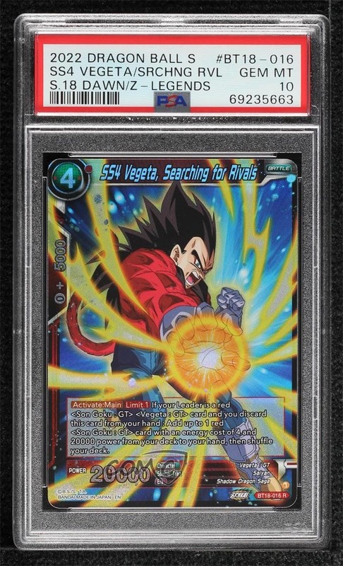 2022 Dragon Ball Super CCG - Dawn of the Z-Legends BT18 Z01 PSA 10 GEM MT view 1