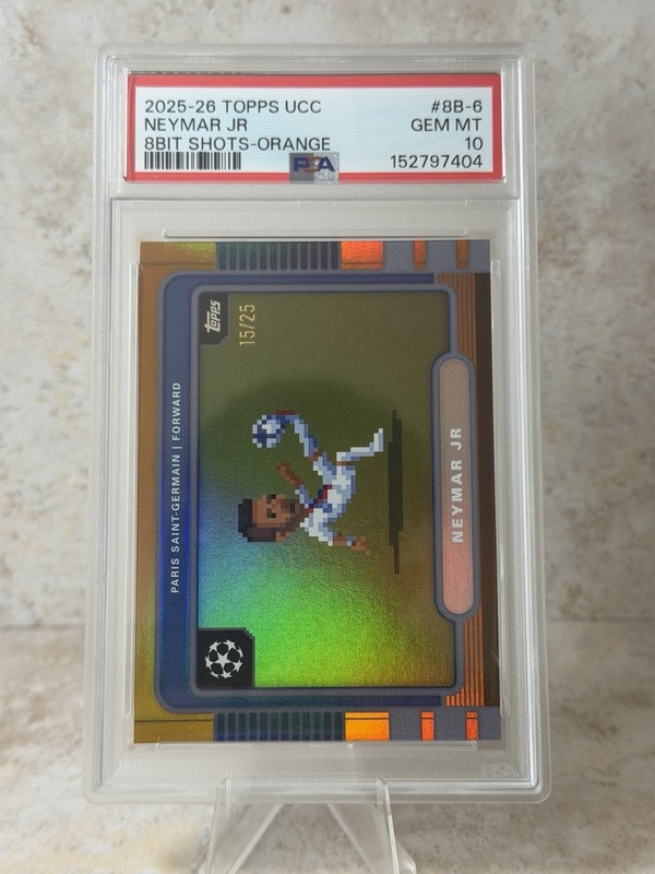 2025-26 Topps UCC Neymar Jr /25 8Bit Shots Orange PSA 10 World Cup
