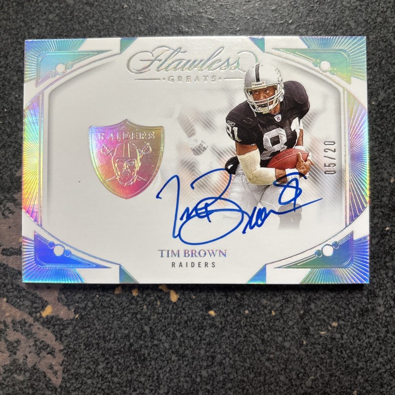 2025 Flawless Tim Brown Flawless Greats ON CARD AUTO /20 🔥 Raiders