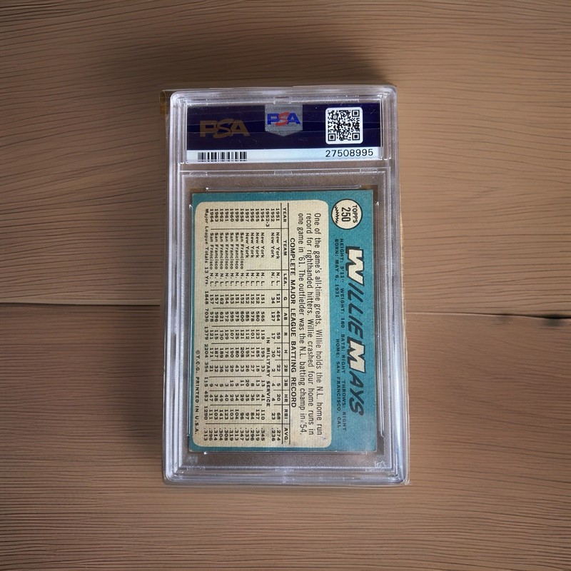 1965 Topps #250 Willie Mays PSA 3 VG Nice Eye Appeal view 2