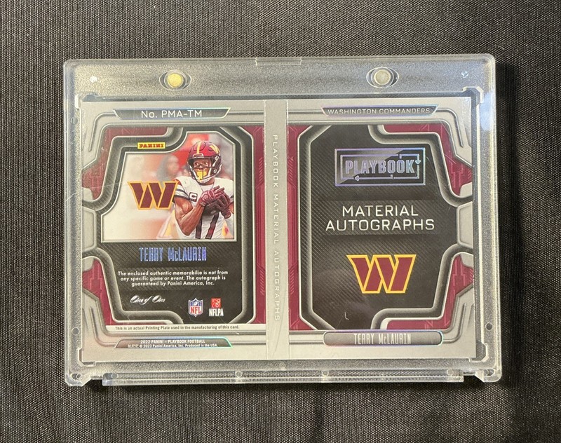 2022 Playbook Booklet Printing Plate 1/1  Patch Auto Terry McLaurin view 2