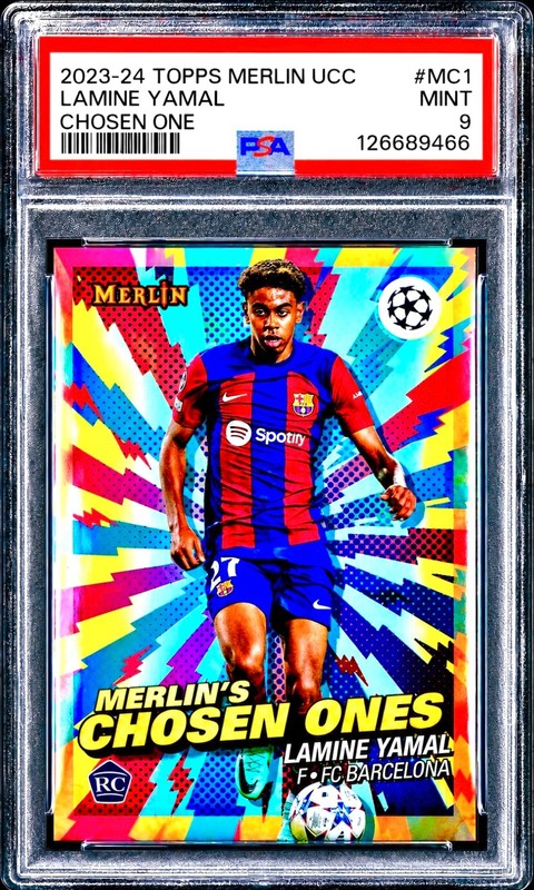 Lamine Yamal RARE ROOKIE RC REFRACTOR TOPPS CHROME INVESTMENT CARD ROY MVP PSA 9