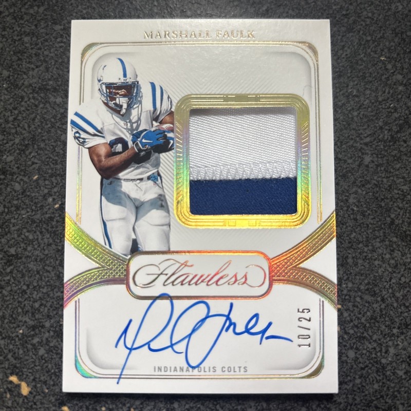 2024 Panini Flawless Marshall Faulk Distinguished Patch Auto /25 Colts NFL