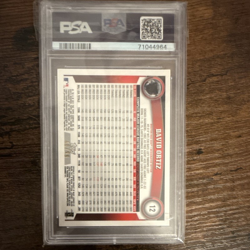 Topps 2011 Chrome David Ortiz #12 Sepia Refractor /99 PSA 7 Red Sox view 2