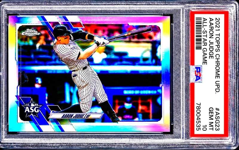 Aaron Judge RARE REFRACTOR TOPPS CHROME INVESTMENT CARD YANKEES MVP ROY PSA 10