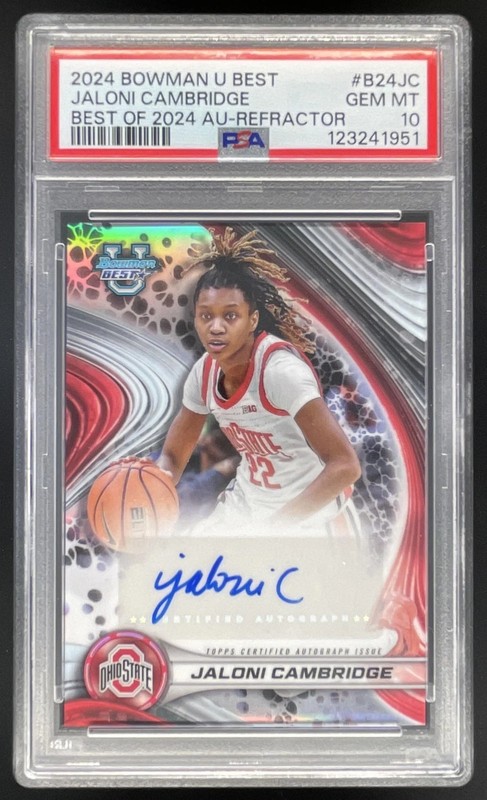 2024 Bowman's Best University Best of 2024 #B24-JC Jaloni Cambridge Auto PSA 10