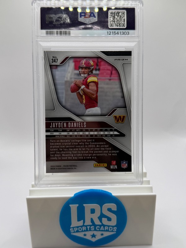 2024 Panini Prizm Silver Prizm #347 Jayden Daniels RC PSA 9 view 2