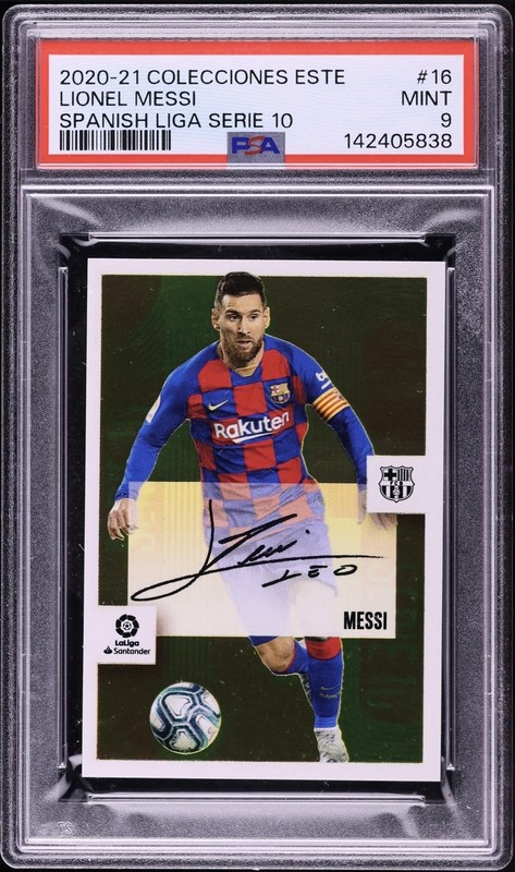 LIONEL MESSI 2020-21 Panini Spanish Liga Serie 10 Autografo PSA 9 #16 Auto Mint