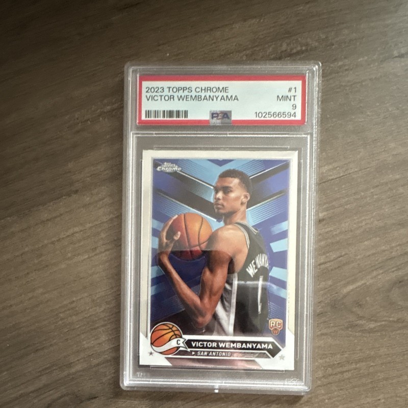 2023-24 Topps Chrome Victor Wembanyama #1 RC Base Spurs PSA 9