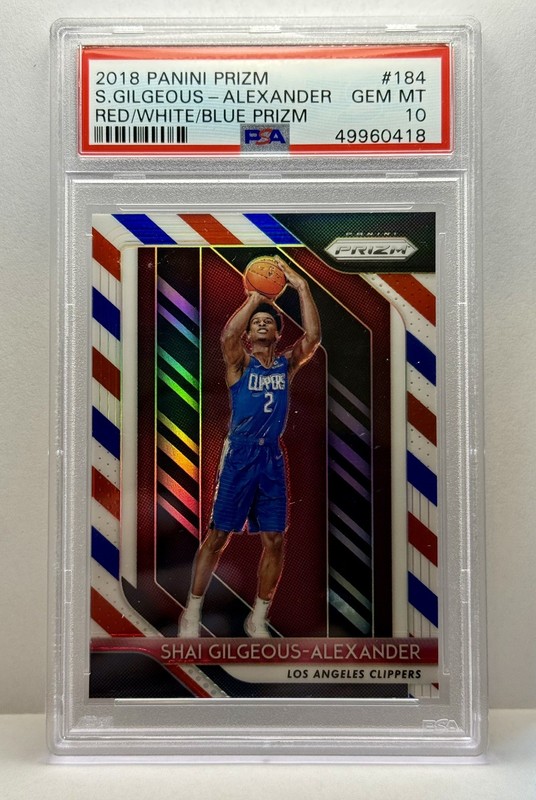 2018-19 Panini Prizm Shai Gilgeous-Alexander Rookie #184 Red White Blue PSA 10 