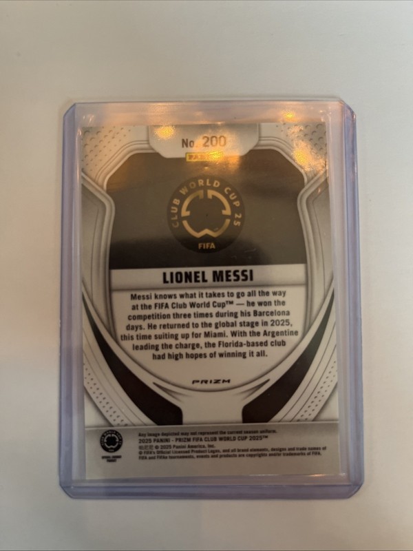 2025 Panini Prizm Fifa Club World Cup - Lionel Messi #200 Silver Prizm view 2