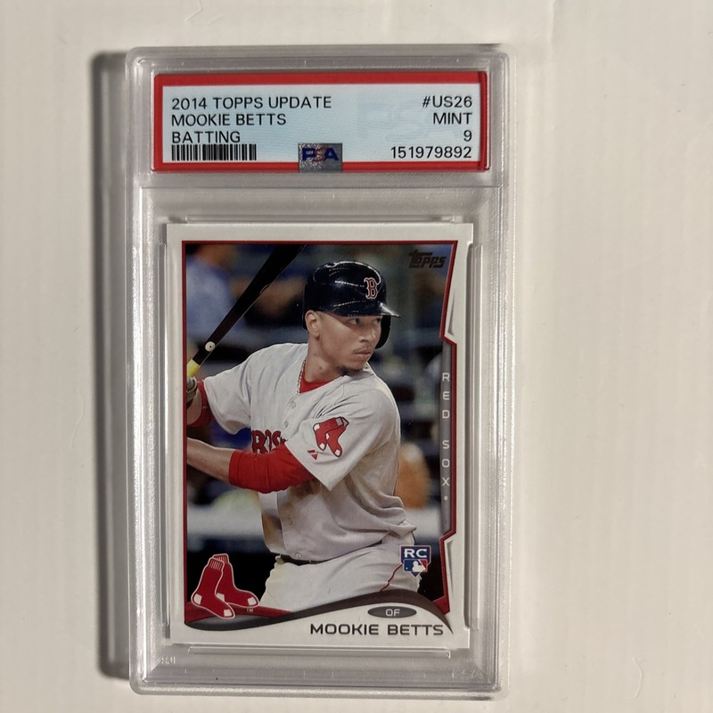 2014 Topps Update Series Mookie Betts #US-26 Batting (RC) PSA 9 Mint