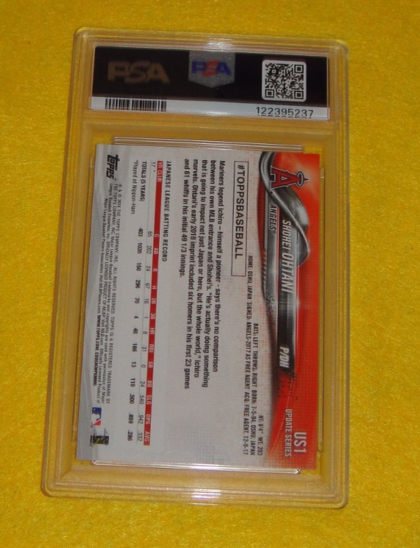 2018 Topps Update Series - Shohei Ohtani #US1 Pitching, Red Jersey (RC) PSA 10 view 2