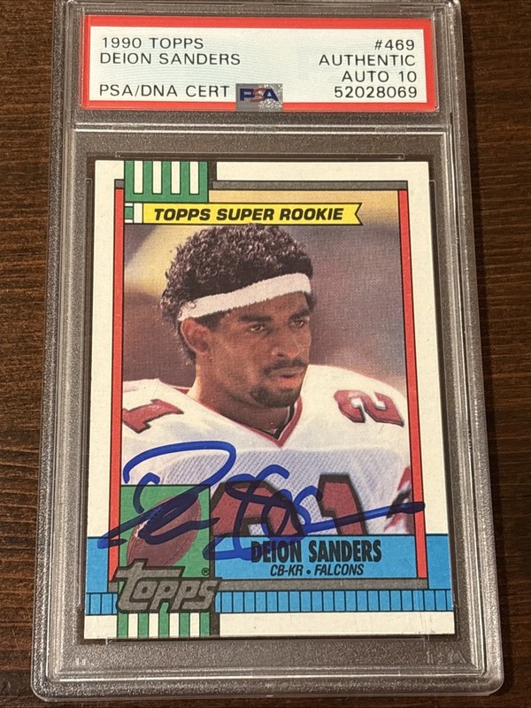 1990 Topps Deion Sanders #469 Super Rookie Signed Auto PSA Authenticated