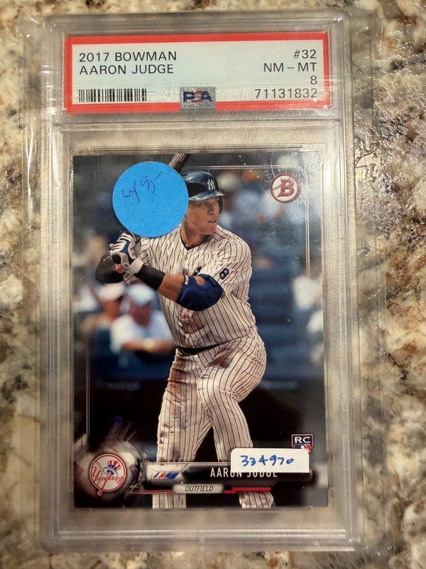 2017 Bowman Aaron Judge Rookie Card RC #32 PSA 8 Yankees