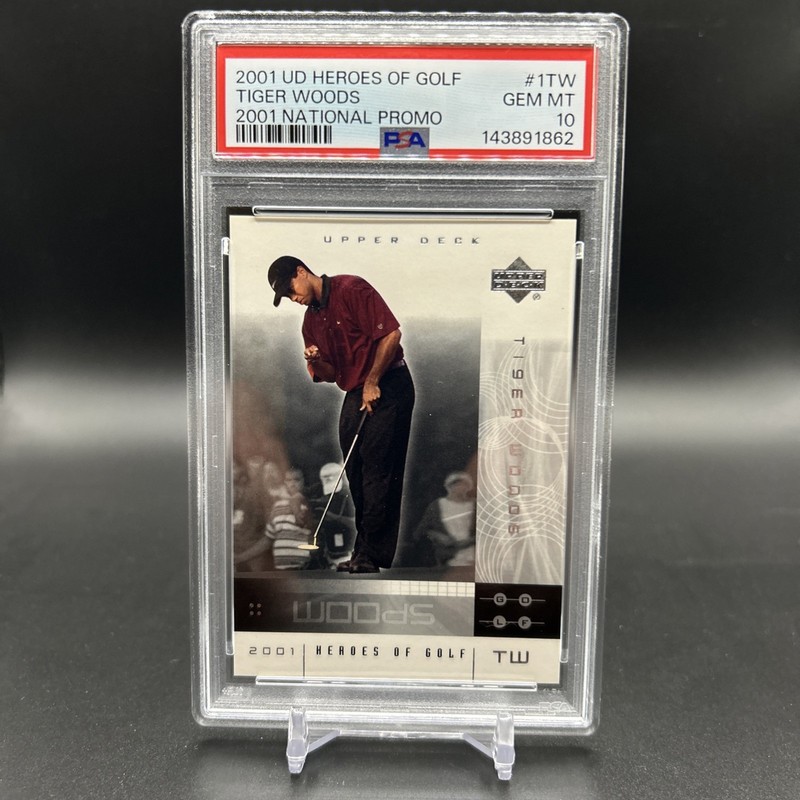 TIGER WOODS 2001 Upper Deck Heroes of Golf National Promo Rookie PSA 10 RC
