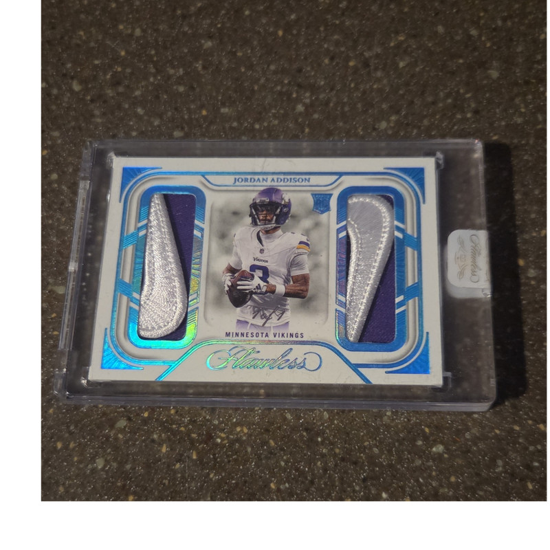 Panini Flawless 1/1 2023 Debut Duals Nike Jordan Addison Vikings DD-JAN RC Memo