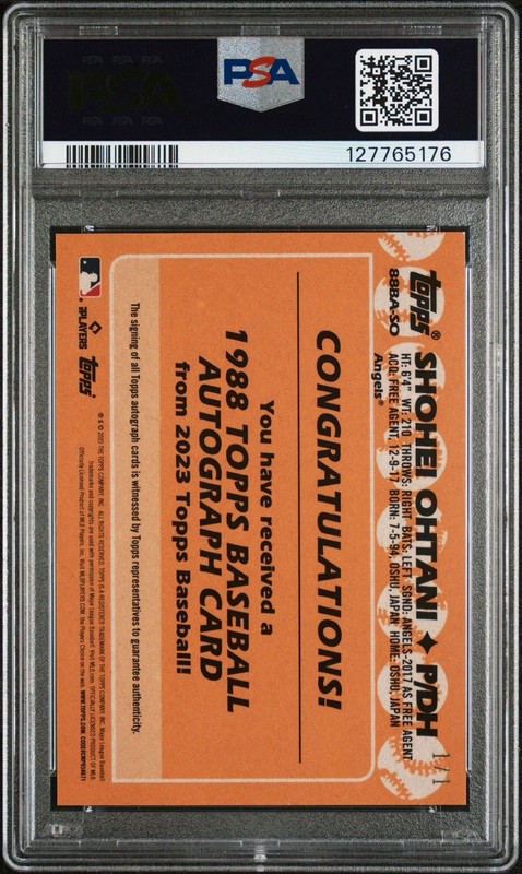 2023 Topps Shohei Ohtani 1988 Topps Auto Platinum 1/1 #88BASO view 2