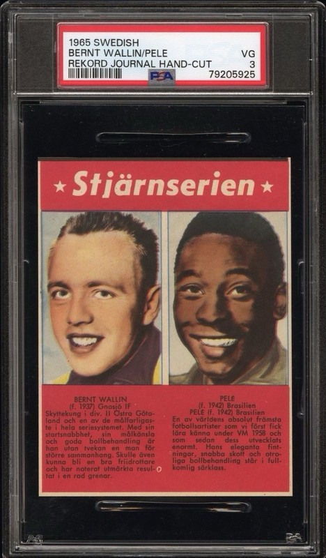 1965 Swedish Rekord Journal Soccer Bernt Wallin Pele PSA 3 VG