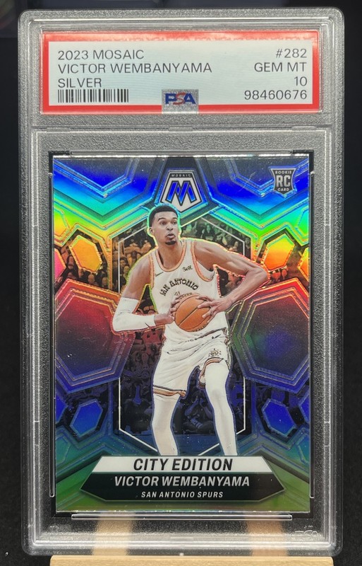 2023-24 Panini Mosaic City Edition Victor Wembanyama #282 (RC) Silver PSA 10