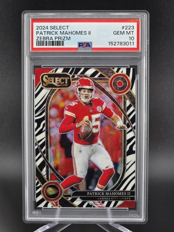 2024 Select Patrick Mahomes II Zebra PSA 10 #223 HOBBY Case Hit Chiefs POP 4