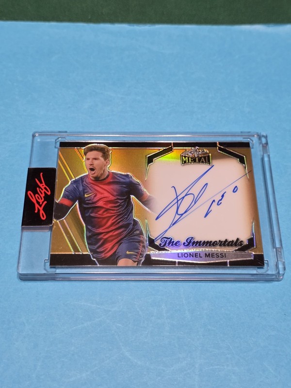 2025 Leaf Metal Authentics - Lionel Messi 26/100 Prismatic Yellow Immortals Auto