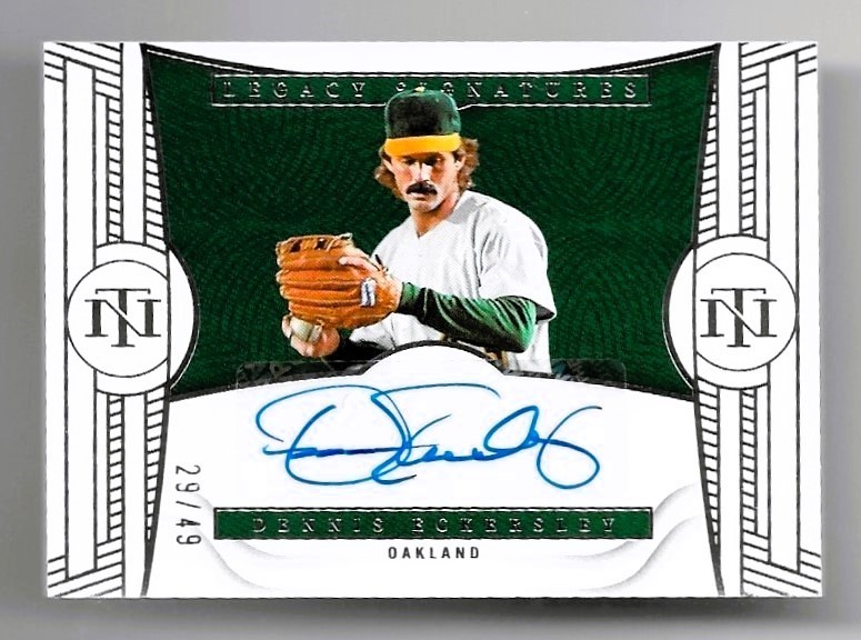 29/49 dennis eckersley 2023 national treasures autograph legacy sigs auto hof'er