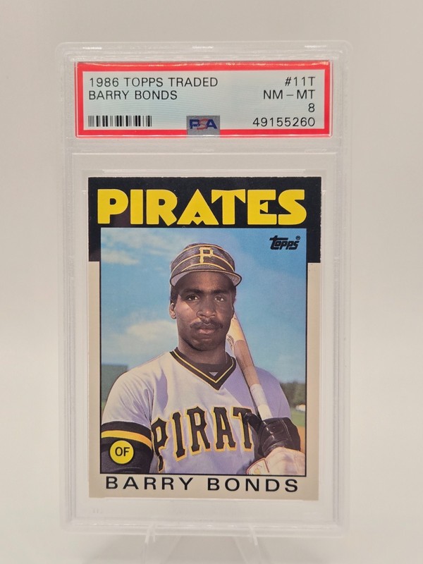 1986 Topps Traded - Barry Bonds Rookie #11T PSA 8