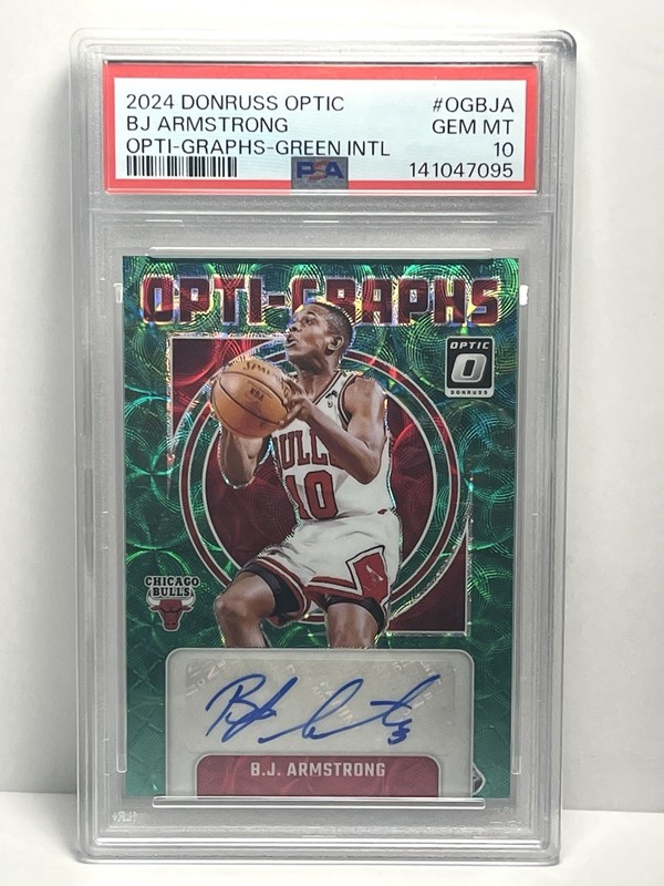 BJ Armstrong Auto PSA 💎 10 Opti-Graphs Green Intl 2024 Donruss Optc