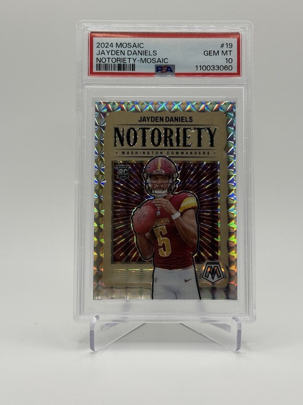 Jayden Daniels 2024 Panini Mosaic #19  Notoriety Rookie RC PSA 10