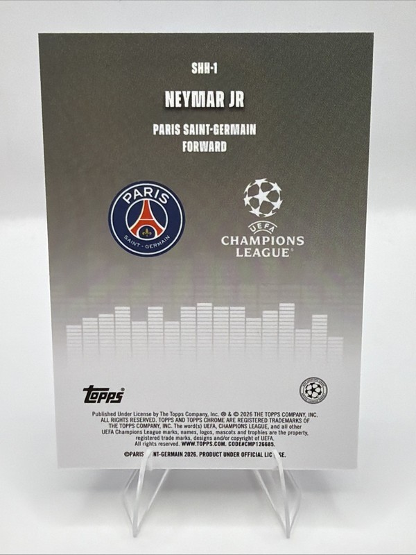 NEYMAR JR 2025-26 TOPPS CHROME UCL SILENCED BLUE REFRACTOR /150  view 2