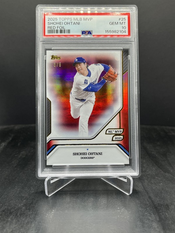 2025 Topps MLB MVP Collection Shohei Ohtani 2025 NL MVP Red Foil 3/5 PSA 10 #25
