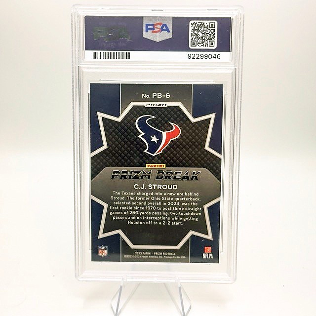 2023 Panini Prizm- Prizm Break C.J. Stroud #PB-6 Green Wave Prizm PSA 10 (RC) view 2