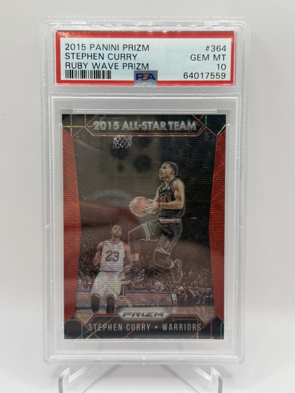 2015-16 Panini Prizm 2015 All-Star Team Stephen Curry Ruby Wave #’d /350 PSA 10