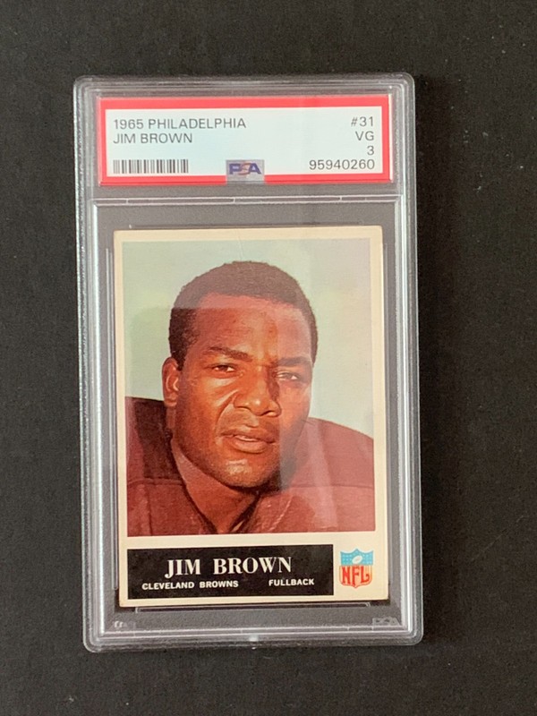 1965 Jim Brown Philadelphia Cleveland Browns NFL Card #31 PSA 3 VG