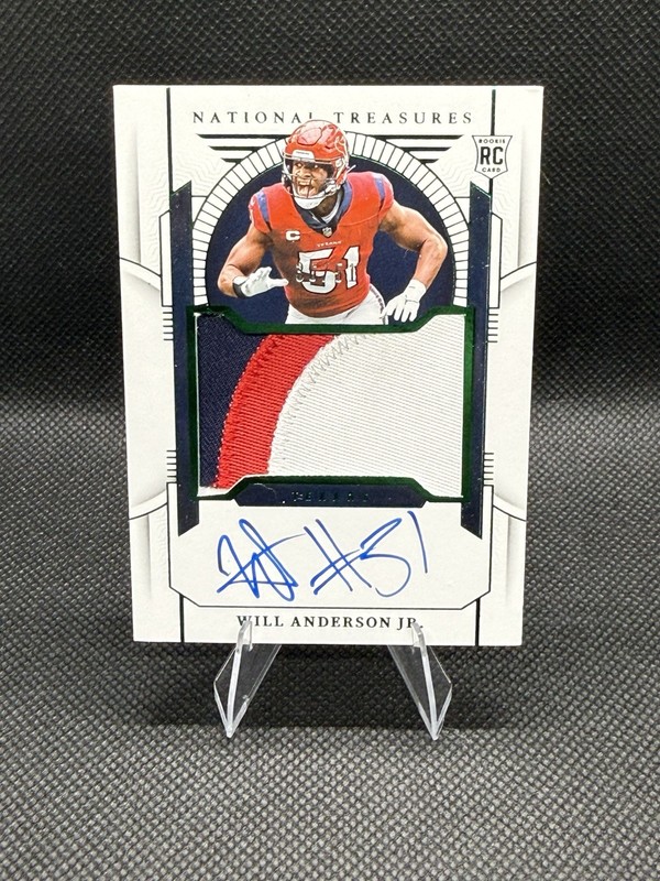 2023 Panini National Treasures Will Anderson Jr. Rookie Auto Green /51 #194