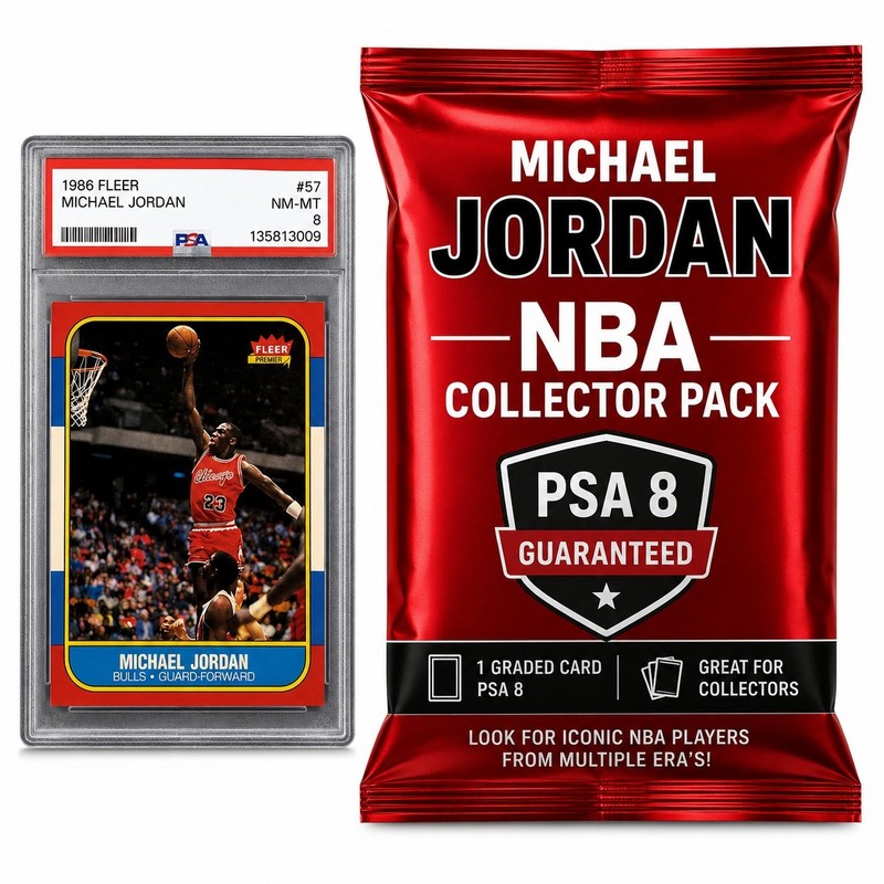 Vintage Michael Jordan Rookie PSA 8 Collector Pack 1 Card Sports Trading NBA SGC